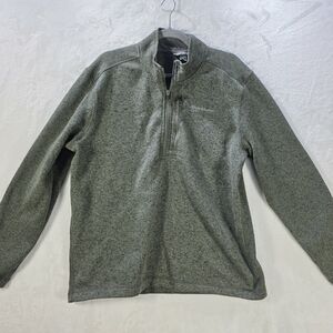 Eddie Bauer Men's Olive Zip-Up Sweater Size Large